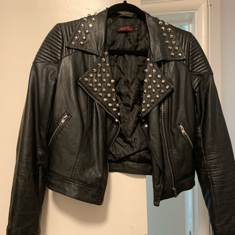 COPY - Motel Rocks leather faux jacket with studs